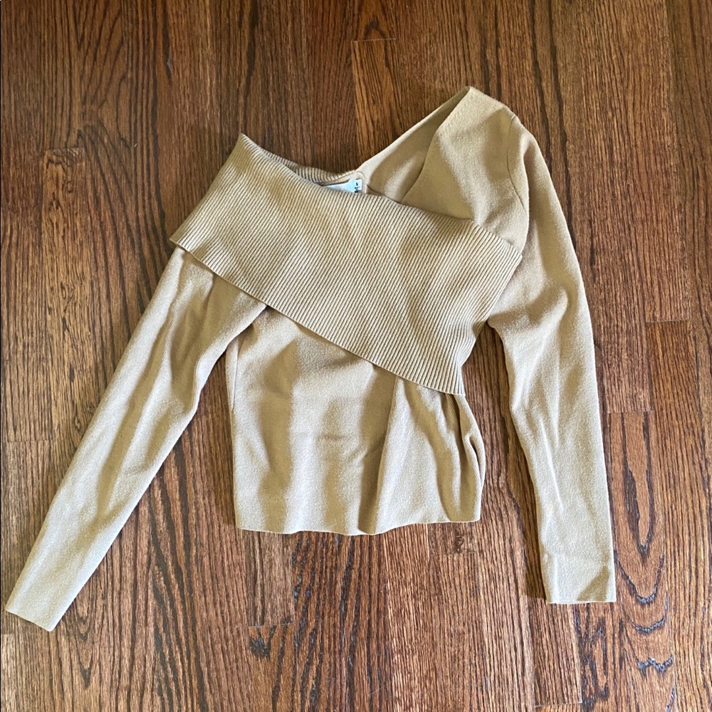 Line + Dot Off Shoulder Sweater